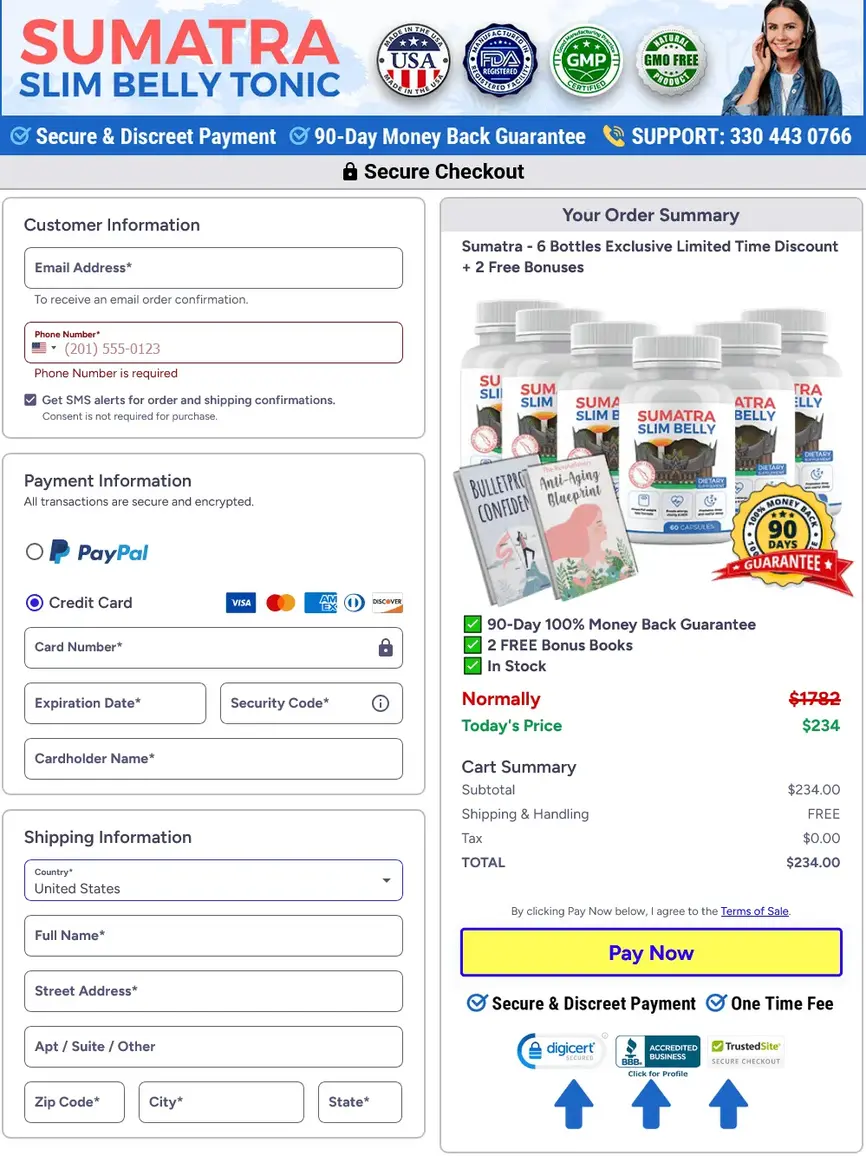 Sumatra Slim Belly Tonic order page